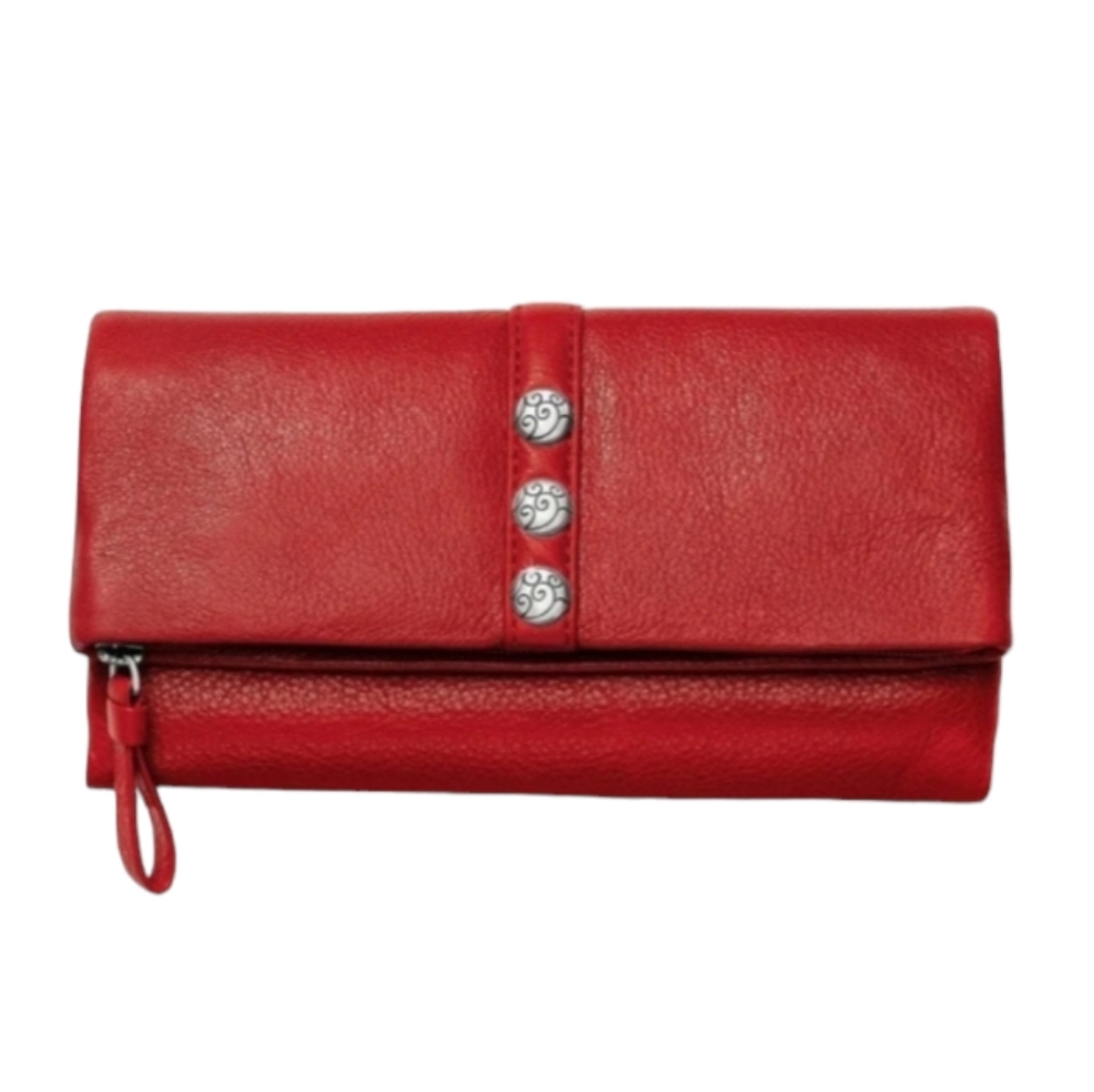 Brighton Women's Nolita Shimmer Large Wallet Lipstick Red Foldover T335A3